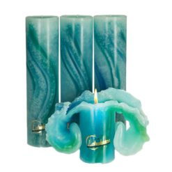 Lotuskerze Aquarell türkis